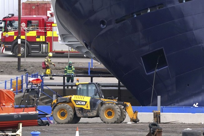 Ship dislodges, tips over in Scotland dry dock; 25 injured