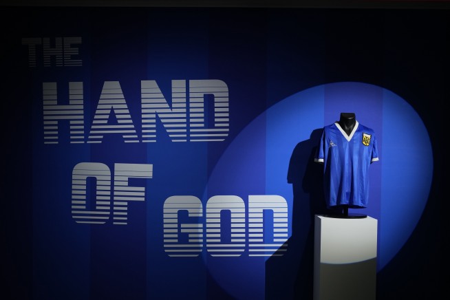 Goal! Maradona's 'Hand of God' shirt sets auction record