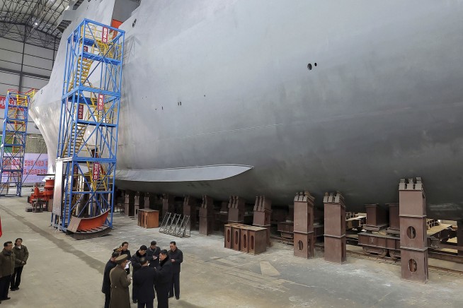 North Korea unveils nuclear-powered submarine for the first time