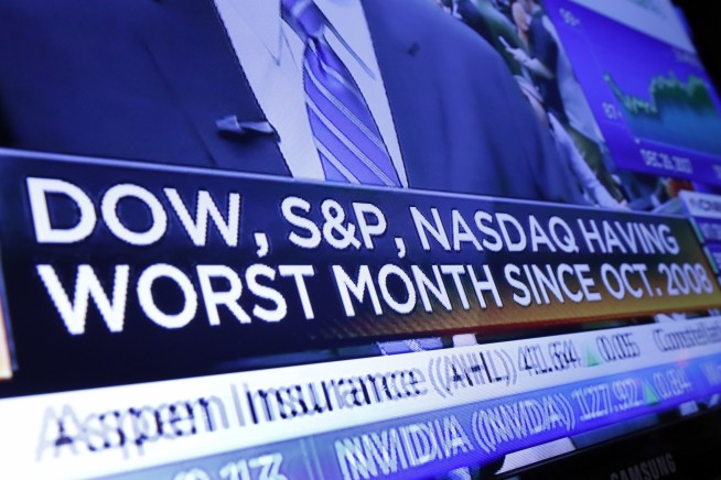 US stocks head sharply lower a day after Dow's record gain