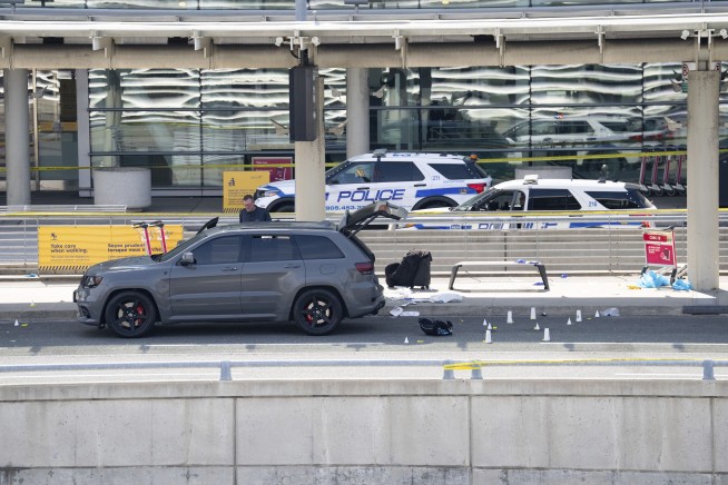 Man shot dead by police outside departures terminal at Toronto Pearson airport