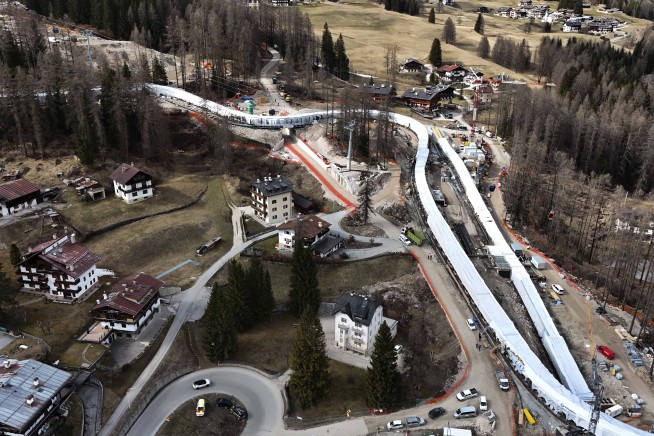 Testing begins at Cortina's controversial Olympic sliding track for bobsled, luge and skeleton