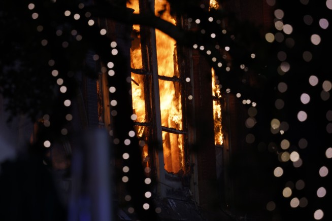 A fire severely damages the historic First Baptist Dallas church sanctuary