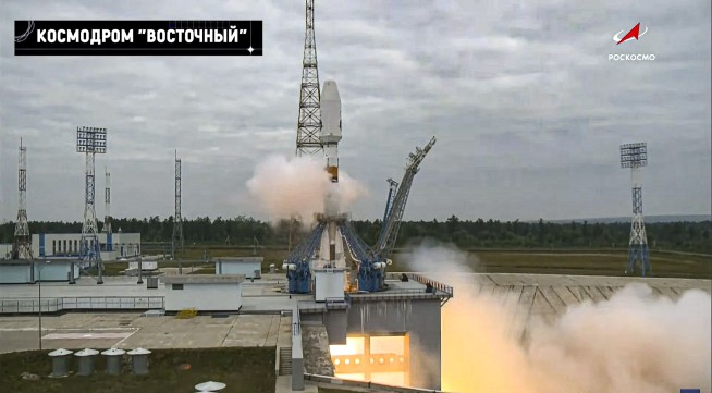 Russia is back on the lunar path. A rocket blasts off on its first moon mission in nearly 50 years