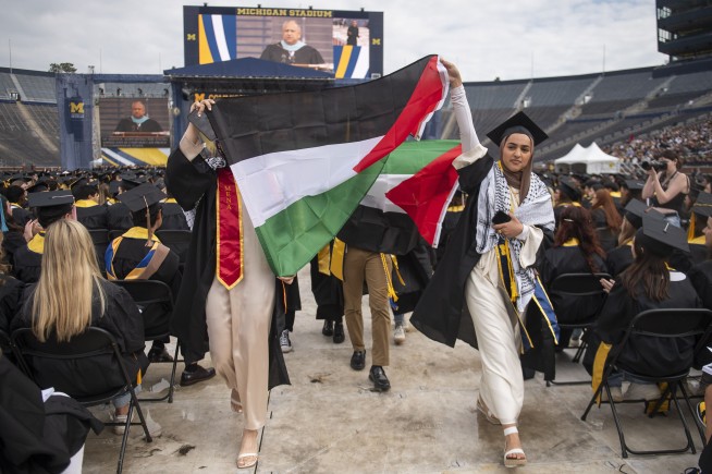A look at commencement ceremonies as US campuses are roiled by protests over the Israel-Hamas war