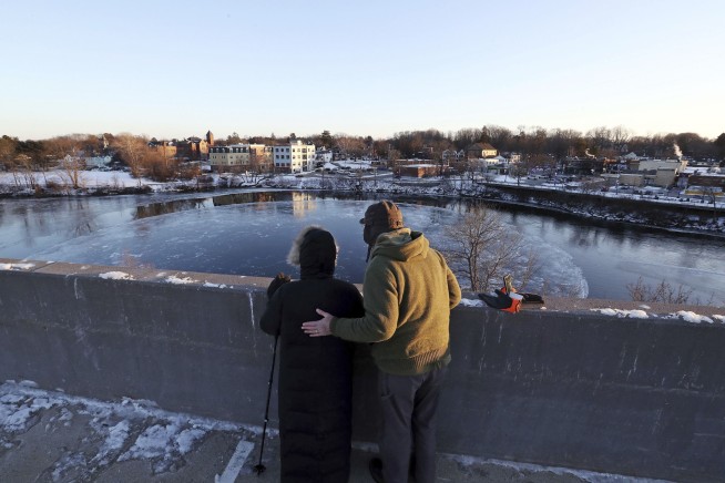 Back in shape: Maine's famous spinning ice disk says hello