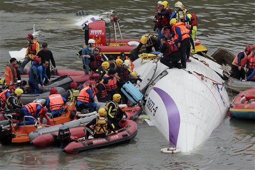 Taiwan plane with 58 aboard crashes in Taipei; 19 killed