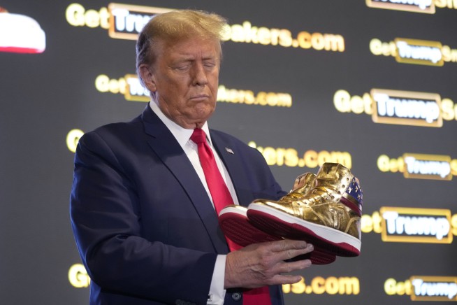 Trump hawks $399 branded shoes at 'Sneaker Con,' a day after a $355 million ruling against him