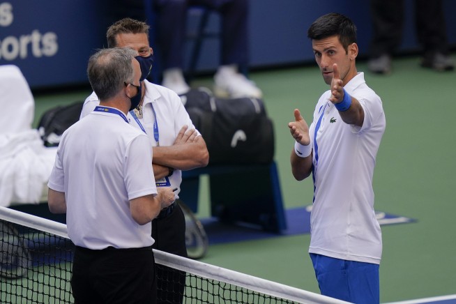 Djokovic out of US Open after hitting line judge with ball