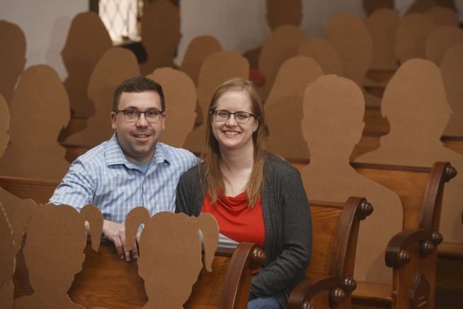 Cardboard cutouts pose as guests for wedding amid COVID-19