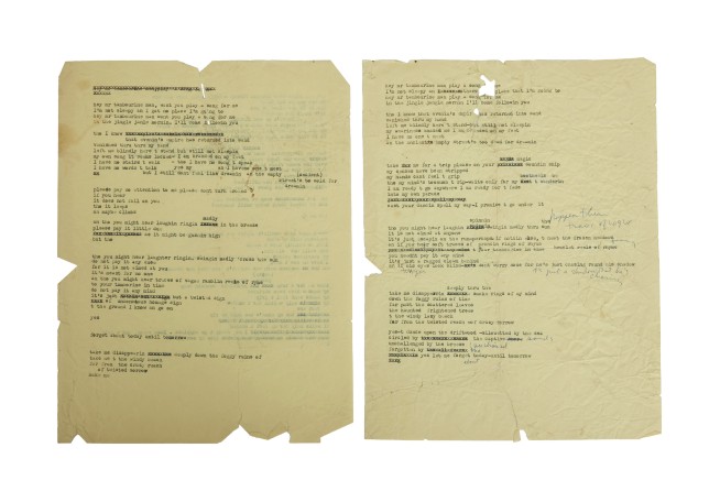 Jingle jangle: Draft lyrics to 'Mr. Tambourine Man' sell for $508K at US auction