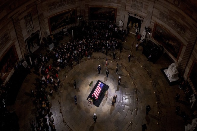 President-elect Donald Trump joins visitors to Jimmy Carter's casket in Capitol Rotunda