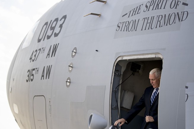 Pence on surprise Iraq trip to reassure allies, greet troops