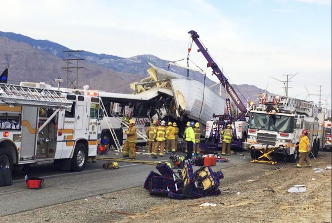 The Latest: Traffic slowed for maintenance ahead of crash