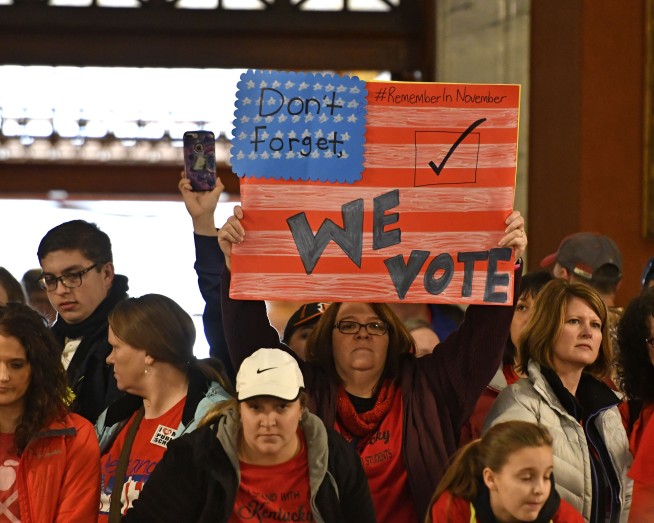 Oklahoma teachers walk out for 2nd day in red-state revolt
