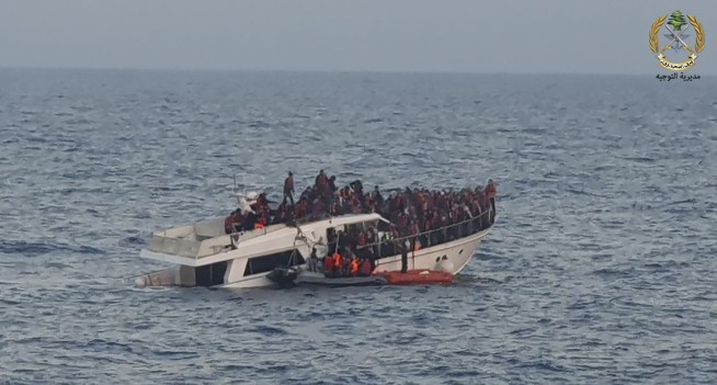 Lebanese and UN troops rescue migrants vessel, 2 killed