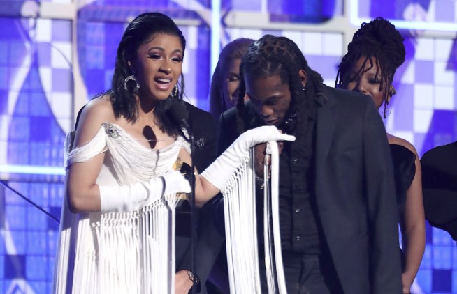 Cardi B beats the boys to win rap album honors at Grammys