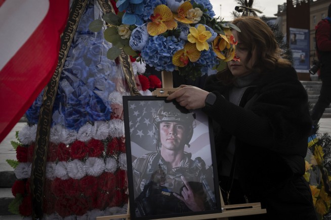 Family of US marine veteran killed in Ukraine tells funeral he died fighting for freedom