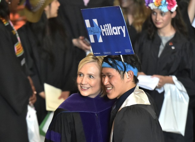 Clinton ribs Trump with Russian cap at Yale's Class Day