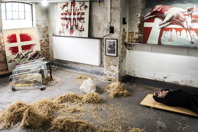 Piglets left to starve as part of a controversial art exhibition in Denmark have been stolen