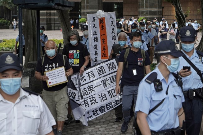 Hong Kong police arrest 86 for protesting on China holiday