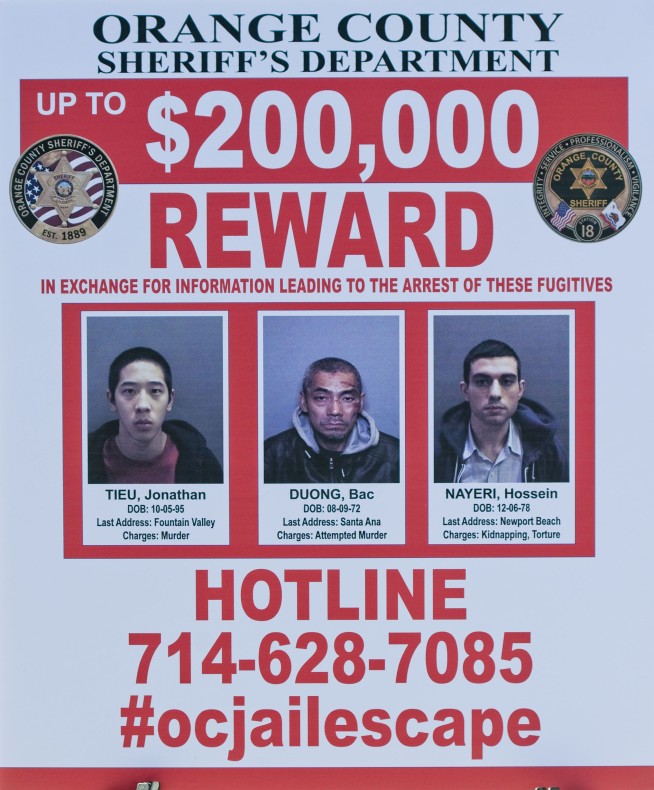 Orange County jail teacher arrested for helping 3 escape