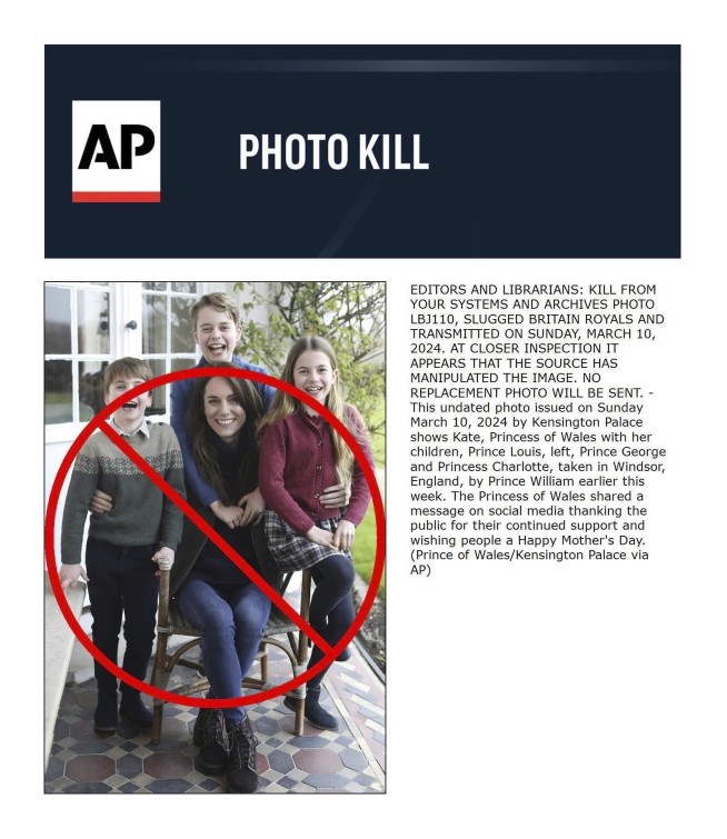 Kate, Princess of Wales, apologizes for altering family photo that fueled rumors about her health