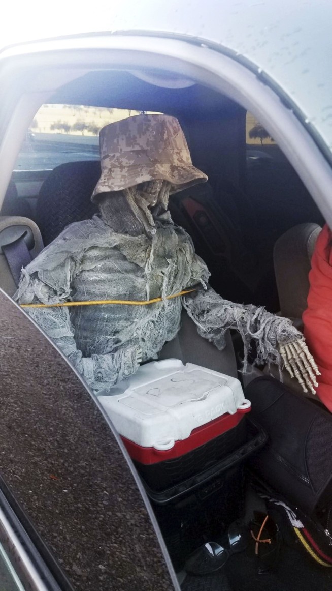 Man cited for using fake skeleton to drive in HOV lane