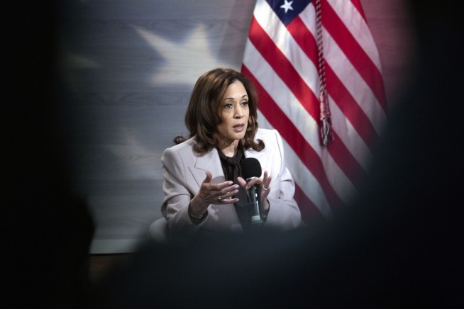 Harris condemns Trump's rhetoric, says voters should make sure he 'can't have that microphone again'