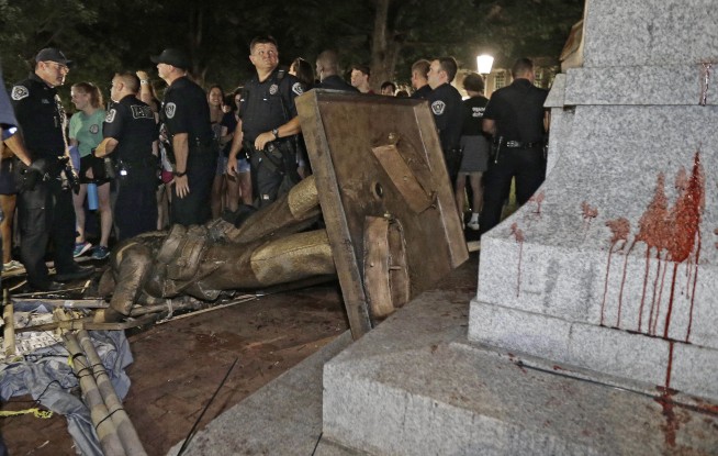 Confederate statue on UNC campus toppled by protesters