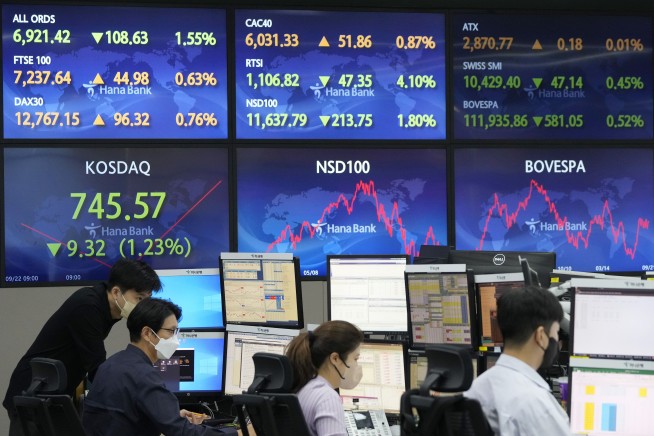 Wall Street ends lower as global central banks raise rates