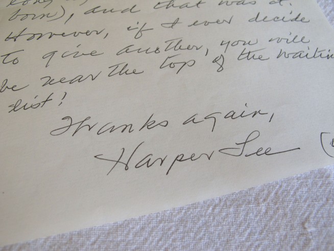 A handwritten note from Harper Lee is the politest rejection