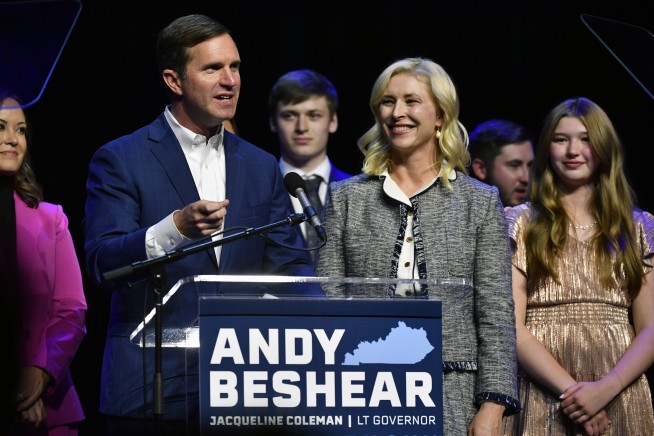Democratic Gov. Andy Beshear reelected to second term in Kentucky, overcoming state's GOP dominance