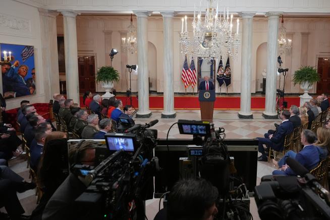 FACT FOCUS: False claims Trump made as he addressed the nation about Iran