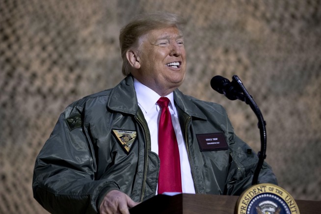 The Latest: Trump greets US troops in Germany