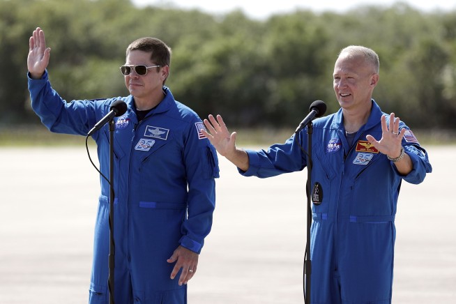 Astronauts arrive for NASA's 1st home launch in decade
