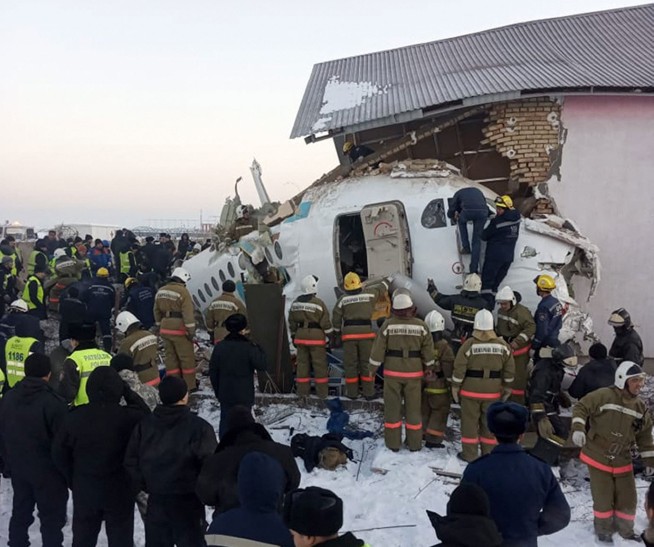 15 killed, 66 hurt after plane crashes in Kazakhstan