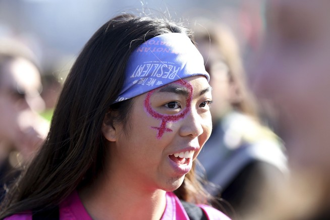 Trump tweets about women's marches as protesters gather