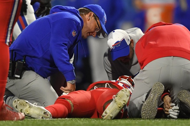 Buffalo Bills running back Damien Harris has full movement after on-field neck injury, coach says