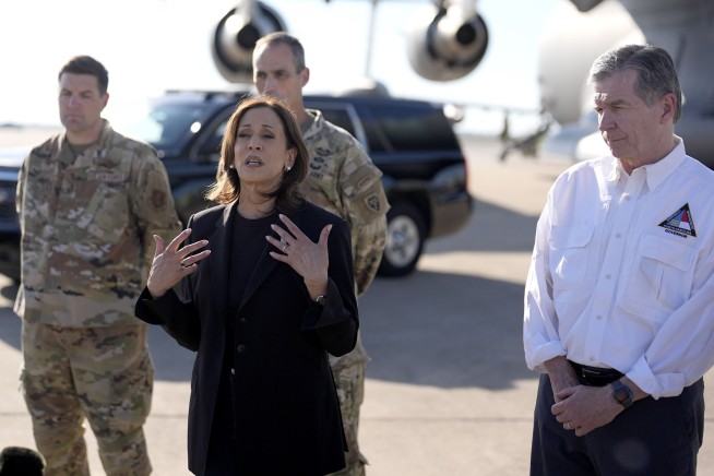 Harris pledges ongoing federal support as she visits North Carolina to survey Helene's aftermath