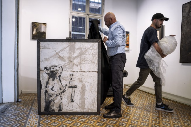 Banksy painting sprayed in West Bank resurfaces in Tel Aviv