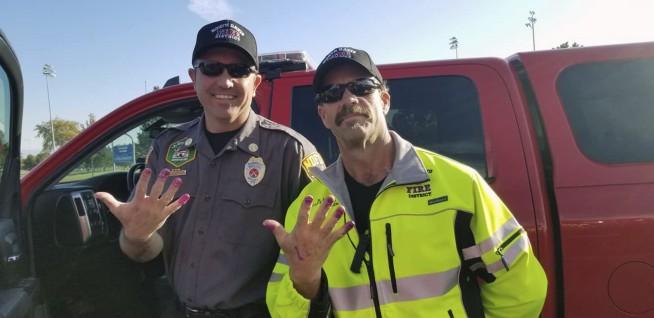 Utah firefighters get purple manicures aiding girl in crash