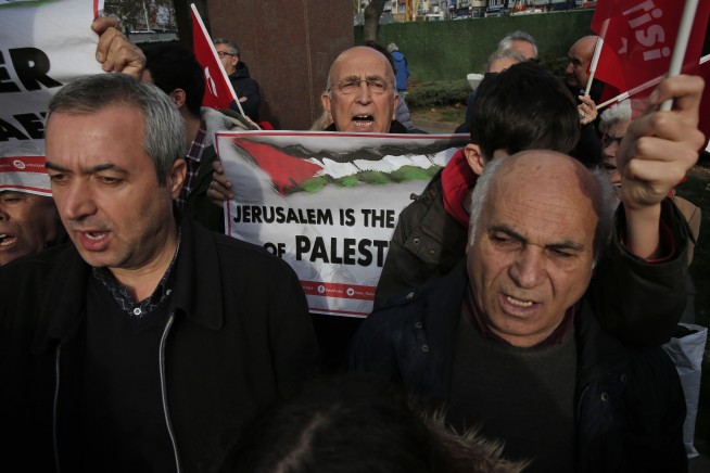 The Latest: Turkey president asks Muslims to remain calm