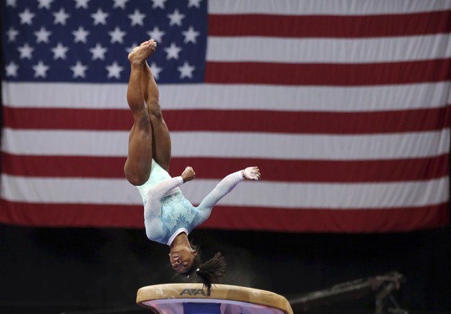 Biles dresses 'for the survivors' while winning 5th US title