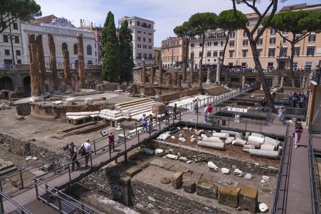 Ancient Roman temple complex, with ruins of building where Caesar was stabbed, opens to tourists