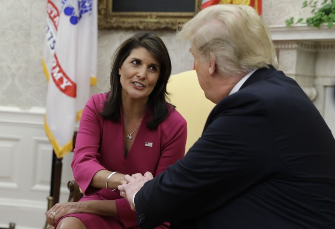 UN Ambassador Haley resigning; she gives no reason