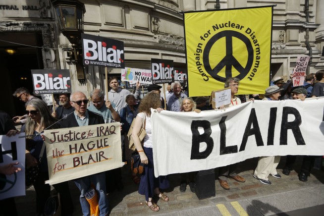 The Latest: Blair: I never used 'lies or deceit' about Iraq
