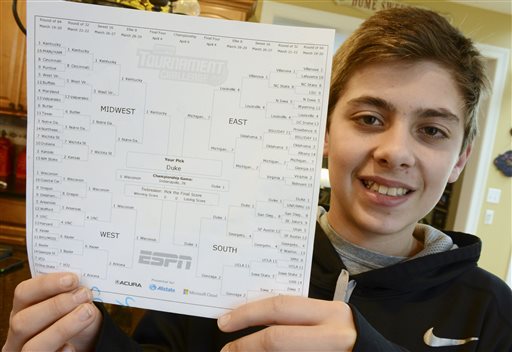 12-year-old ties for 1st in ESPN bracket challenge