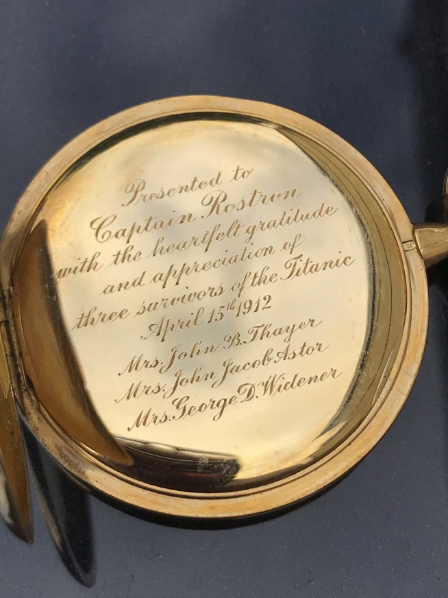 A gold pocket watch given to the captain who rescued Titanic survivors sells for a record price