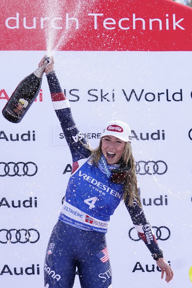 Mikaela Shiffrin gets historic 100th World Cup race win and ties record for most podiums